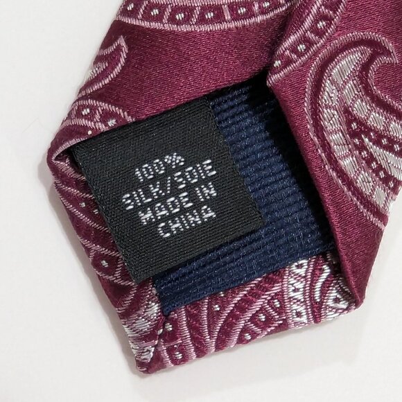 Michael Kors Baroque Print Pink Silk Tie - Picture 8 of 9